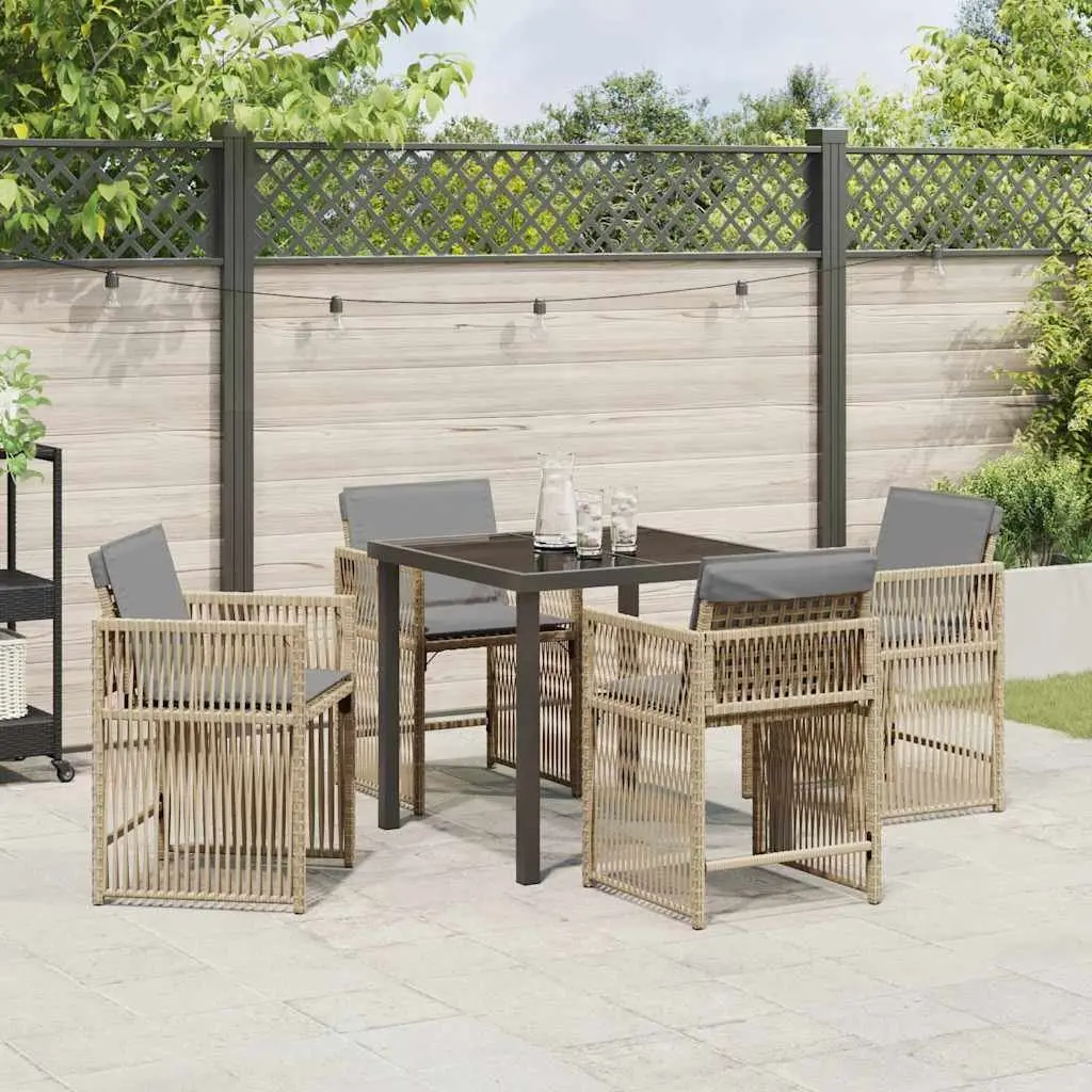 5-Piece Beige Garden Dining Set for Entertaining