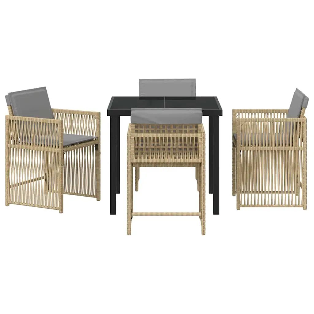 5-Piece Beige Garden Dining Set for Entertaining