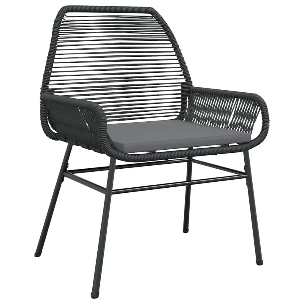 5-Piece Black Poly Rattan Outdoor Dining Set