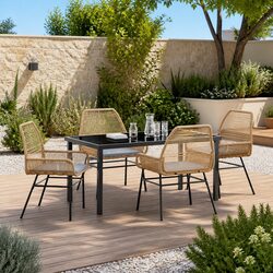 5-Piece Outdoor Dining Set with Cushions