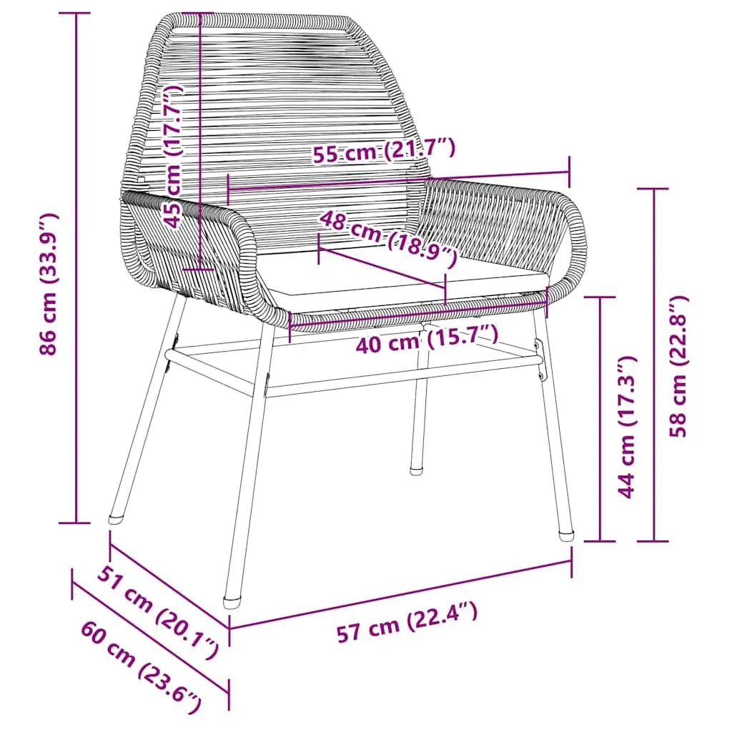5-Piece Outdoor Dining Set with Cushions