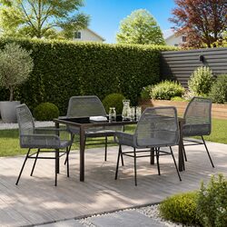 Concise 5-Piece Garden Dining Set in Grey