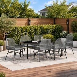 7-Piece Grey Dining Set: Comfortable and Stylish