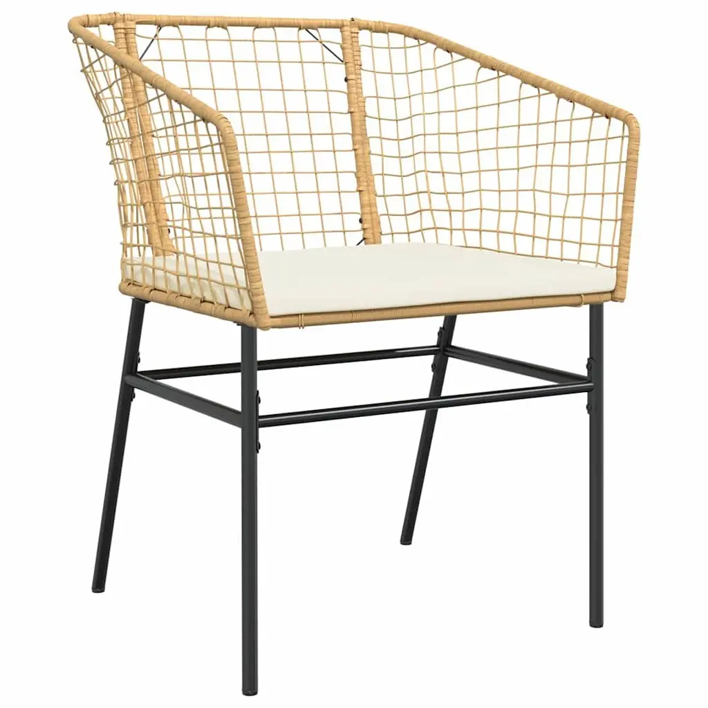 Garden Dining Set Brown 7 Pieces Outdoor Furniture Patio Table Chairs Glass Top