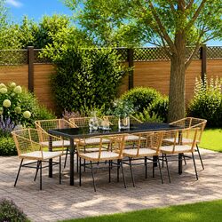 9 Piece Outdoor Dining Set - Compact and Elegant