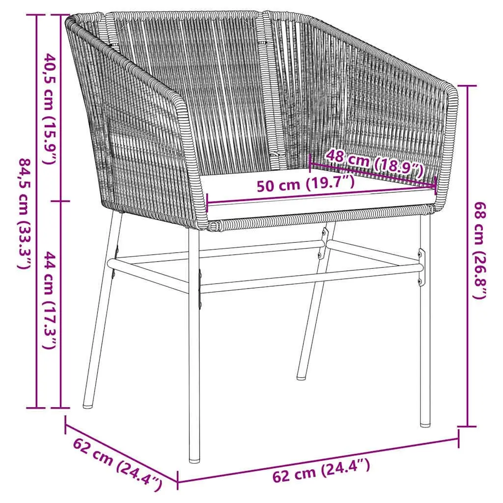 Garden Dining Set Black 3 Piece Outdoor Patio Furniture Steel Tempered Glass