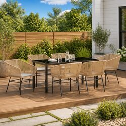 Compact 7-Piece Garden Dining Set: Effortless Setup
