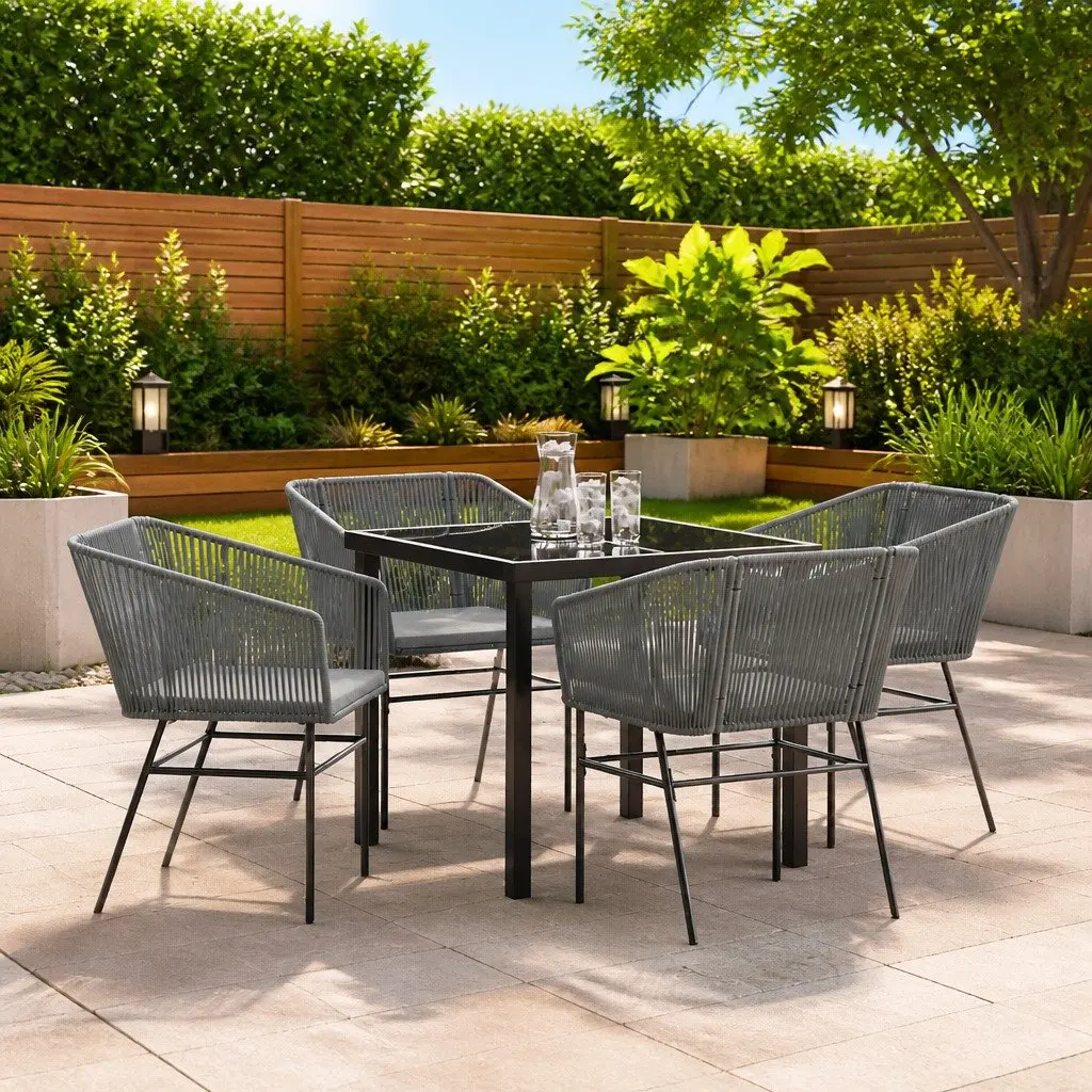5 Piece Garden Dining Set for Outdoor Use