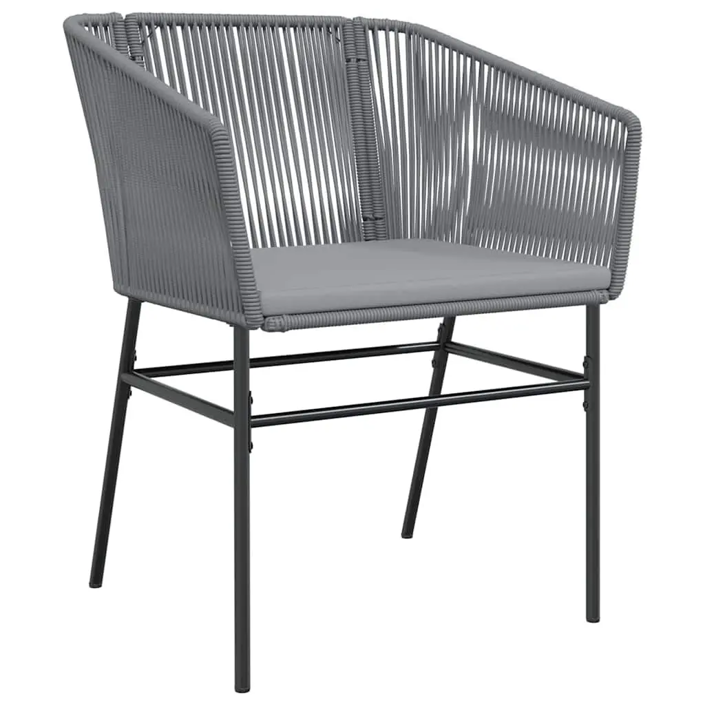 Garden Dining Set Outdoor Furniture 5 Pieces Grey Steel with Cushions Patio
