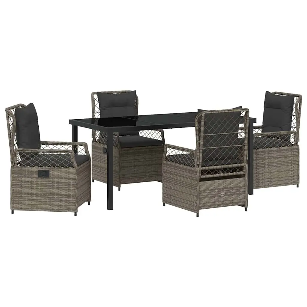 5-Piece Outdoor Dining Set with Adjustable Chairs