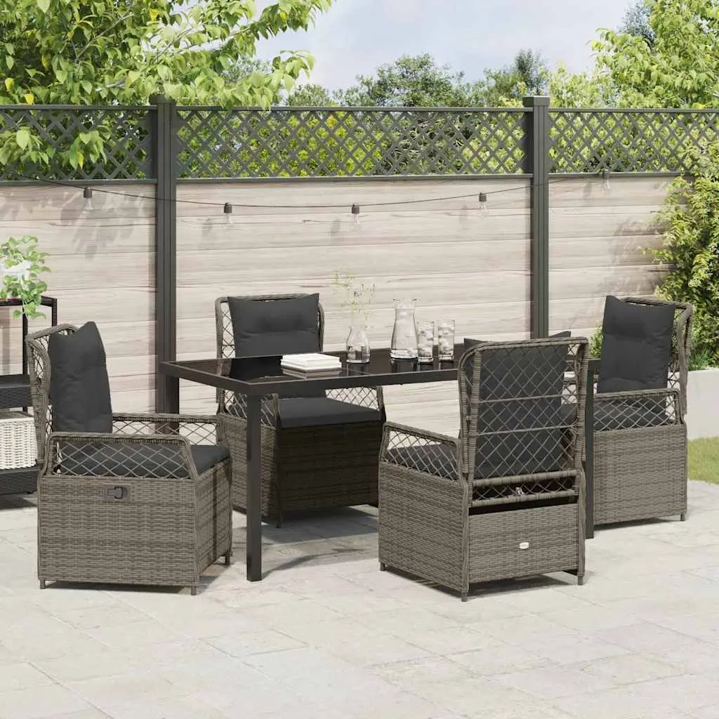 5-Piece Outdoor Dining Set with Adjustable Chairs