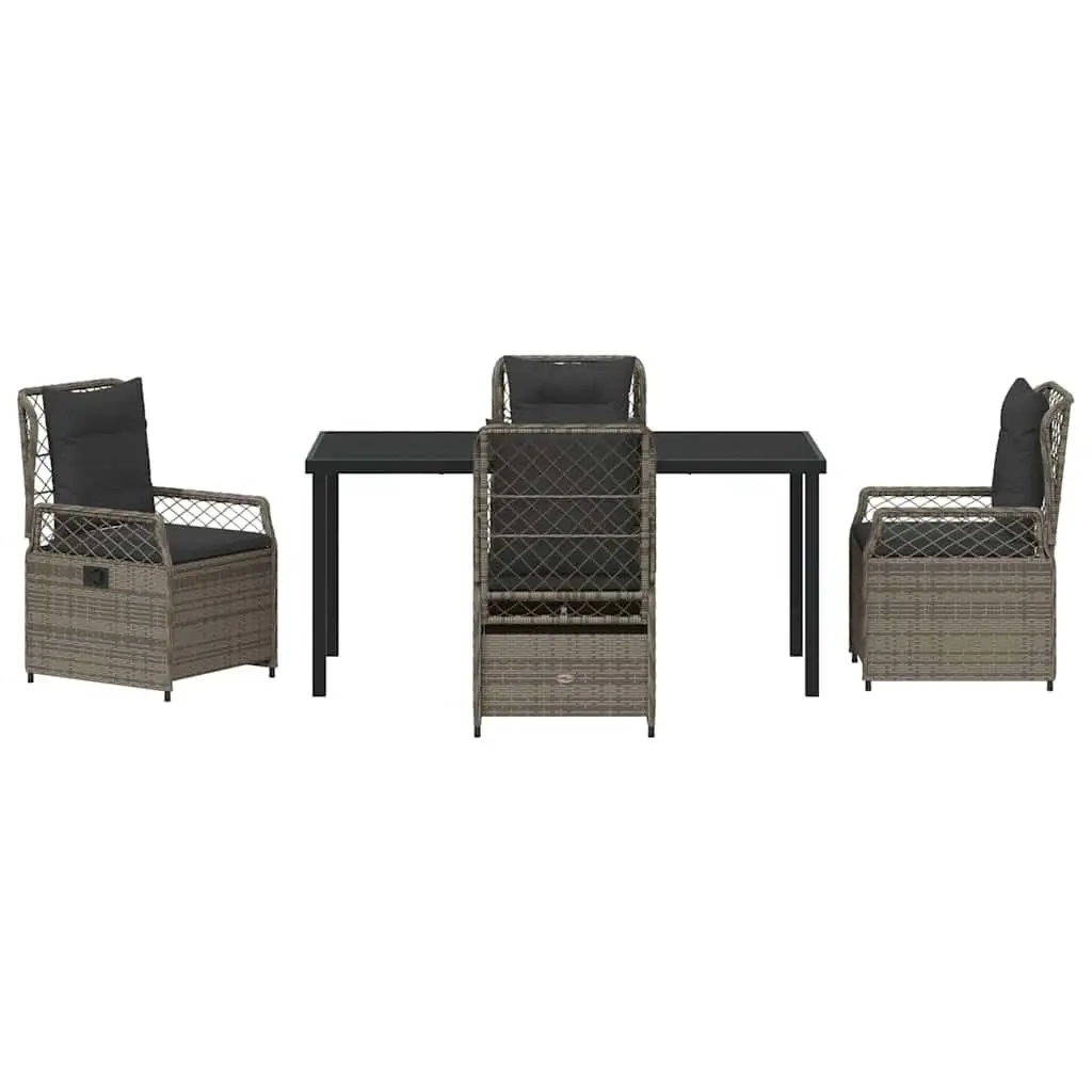 5-Piece Outdoor Dining Set with Adjustable Chairs