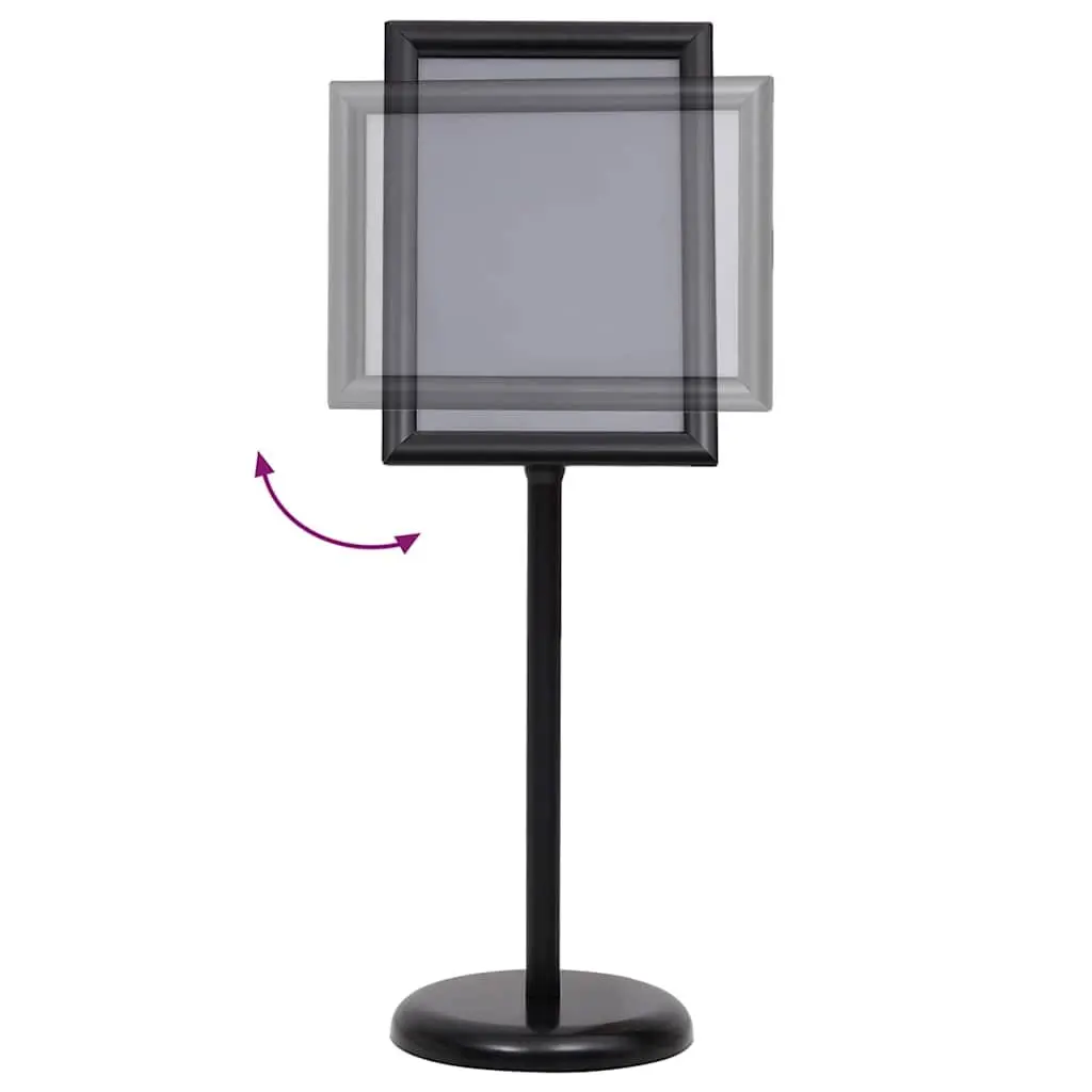 Poster Stand Black 45 x 32.7 x 108 cm Aluminium Frame Height Adjustable 2 Pieces