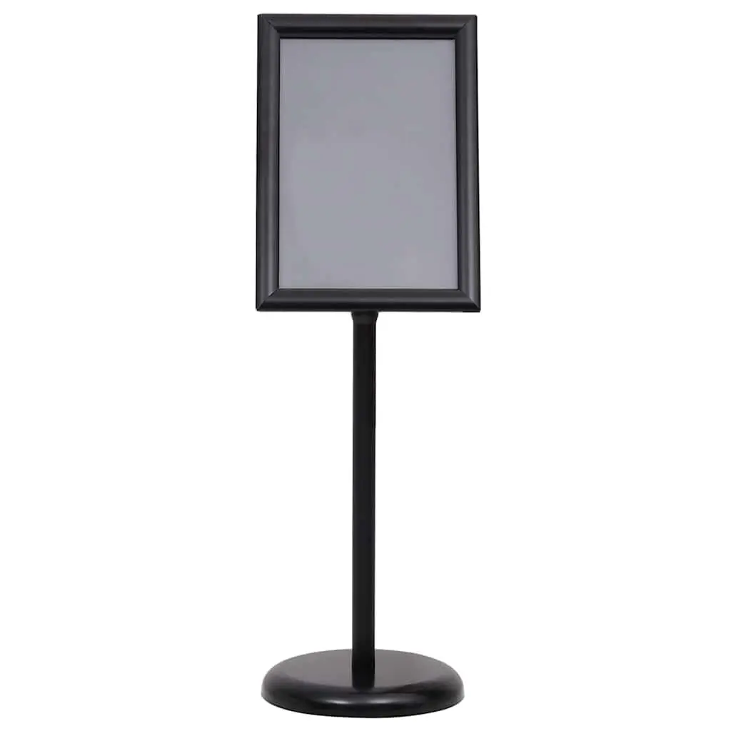 Poster Stand Black 45 x 32.7 x 108 cm Aluminium Frame Height Adjustable 2 Pieces