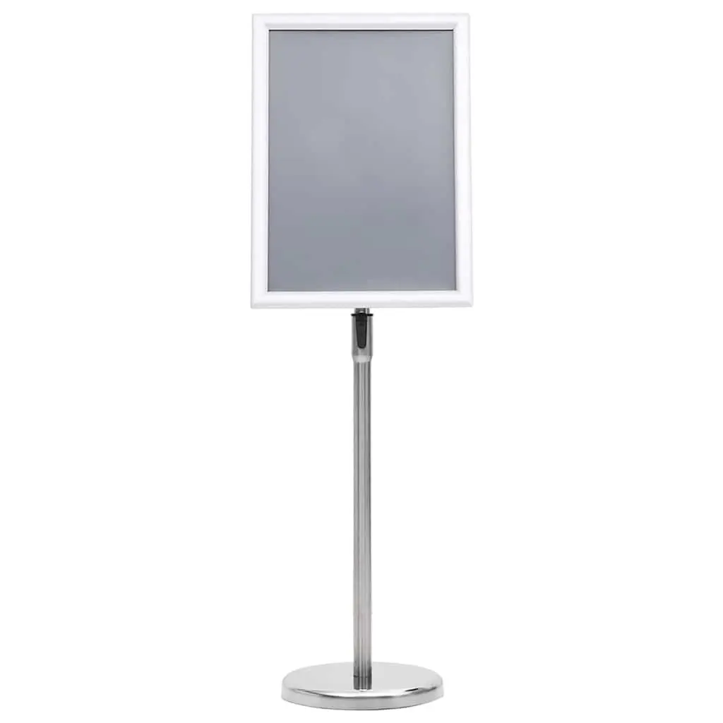 Poster Stand Silver 45 x 32.7 x 108 cm Height Adjustable Rotatable Display 2 Piece