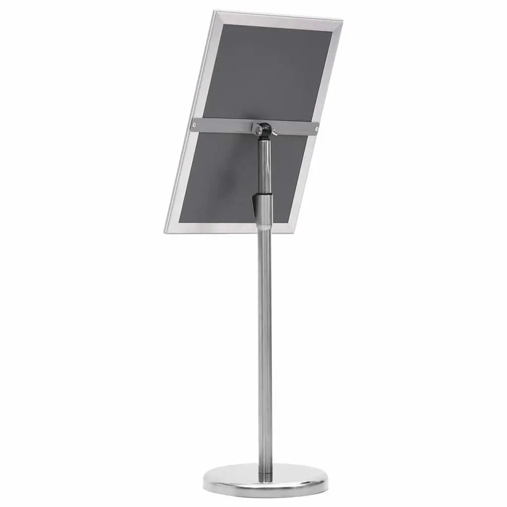 Poster Stand Silver 45 x 32.7 x 108 cm Height Adjustable Rotatable Display 2 Piece