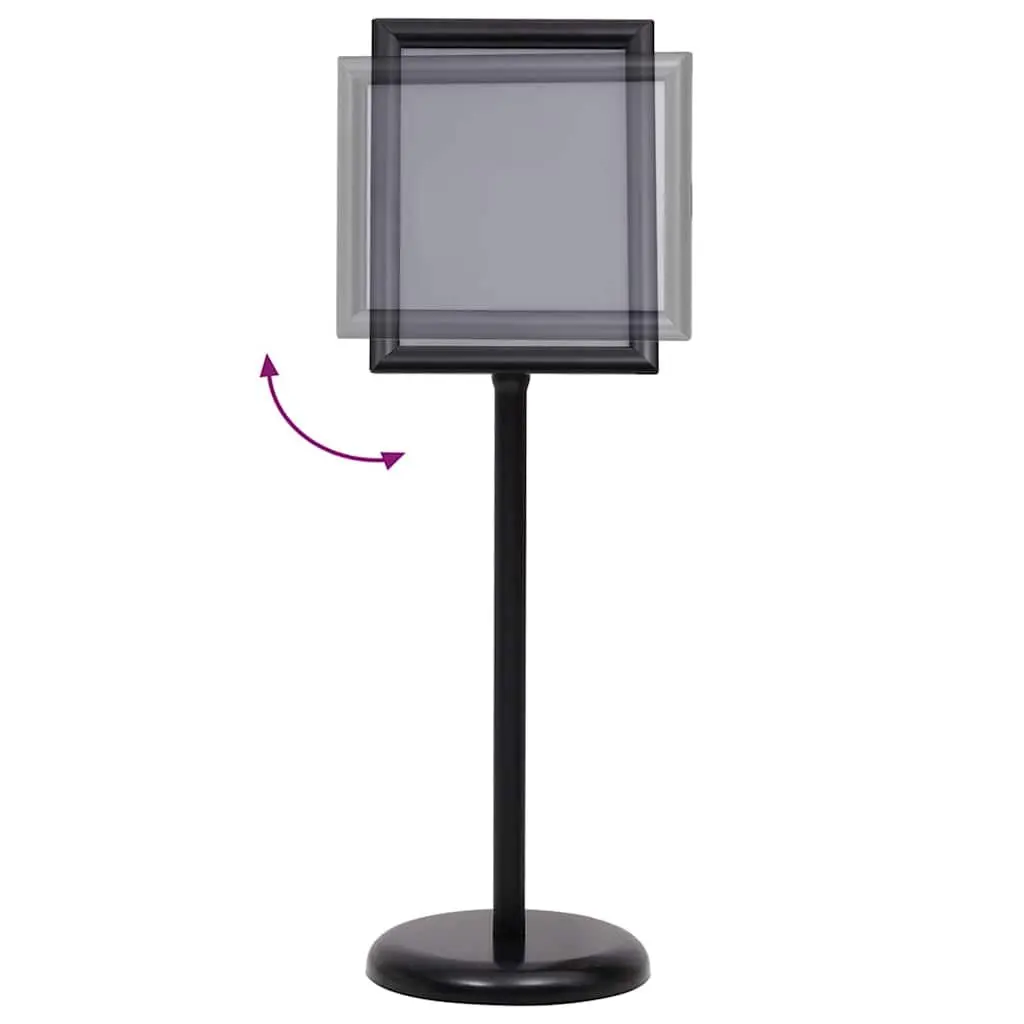 Poster Stand Black Height-Adjustable Rotatable 32.7 x 24 x 108 cm 2 Piece