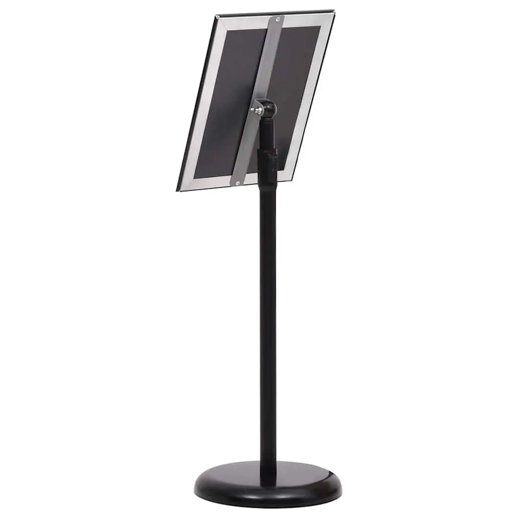 Poster Stand Black Height-Adjustable Rotatable 32.7 x 24 x 108 cm 2 Piece
