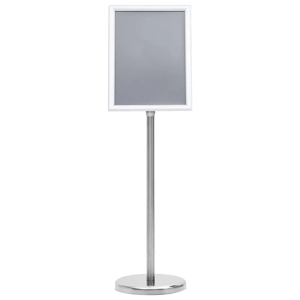 Poster Stand Silver Height Adjustable Rotatable Aluminum Frame 2 Pack