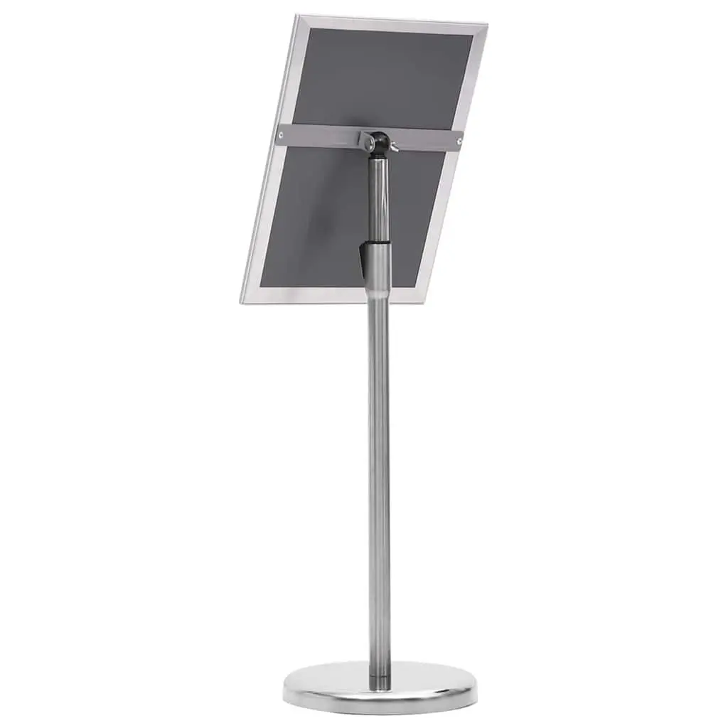 Poster Stand Silver Height Adjustable Rotatable Aluminum Frame 2 Pack