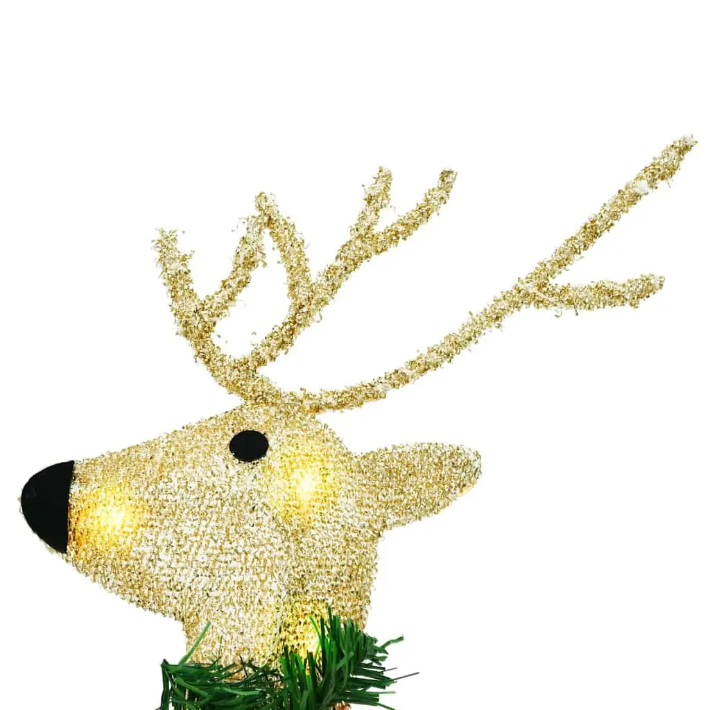 LED Reindeers Gold Fabric 5 Piece Christmas Holiday Home Garden Decoration Lights