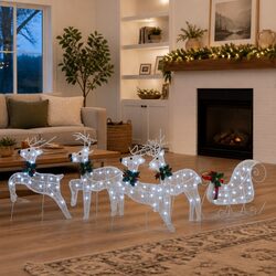 Concise and Elegant LED Reindeer Decorations - 5 Pcs