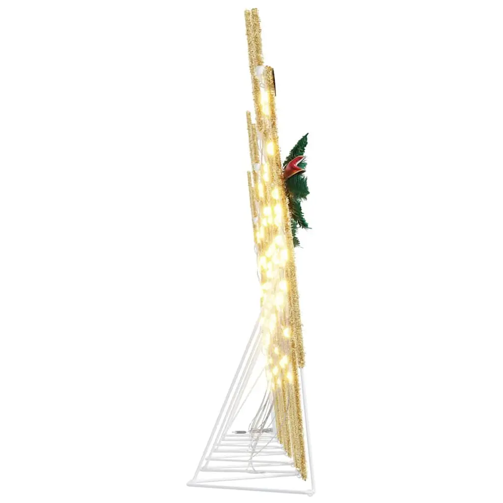 LED Reindeer Decorations 7 Pieces Gold Fabric Art Deco Christmas Holiday