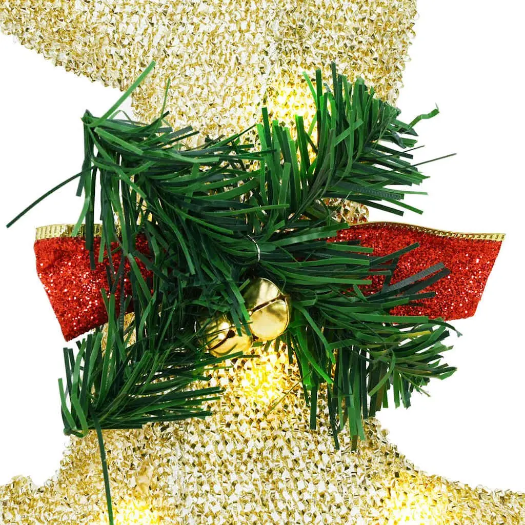 LED Reindeer Decorations 7 Pieces Gold Fabric Art Deco Christmas Holiday