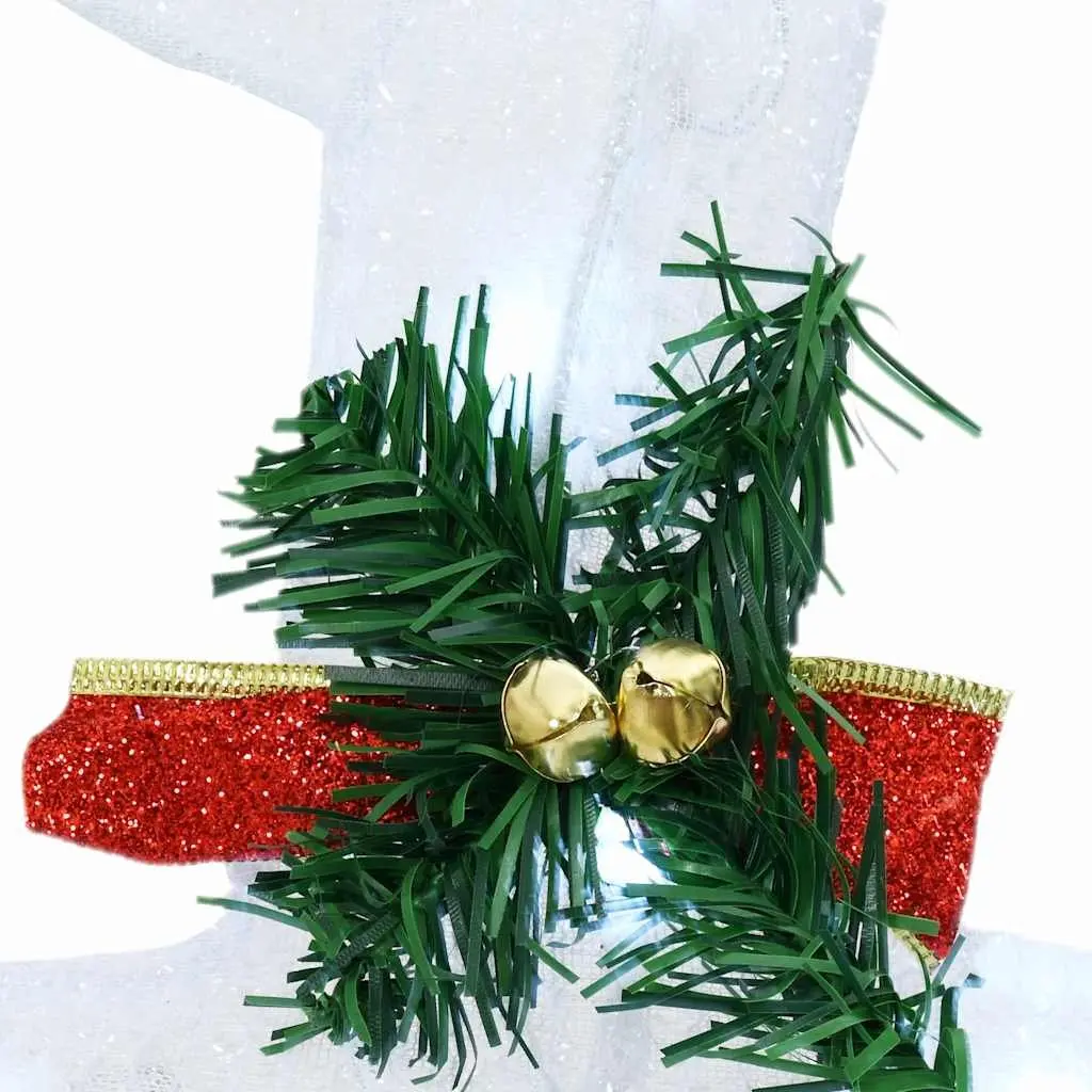 LED Reindeer Decorations White Fabric 7 Piece Art Deco Style Christmas Holiday