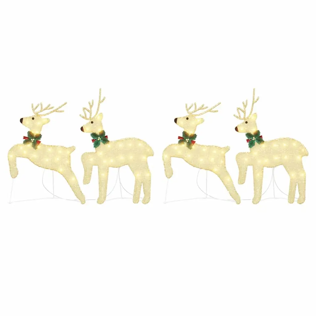 LED Reindeer Decoration Gold 4 Piece Art Deco Holiday Light