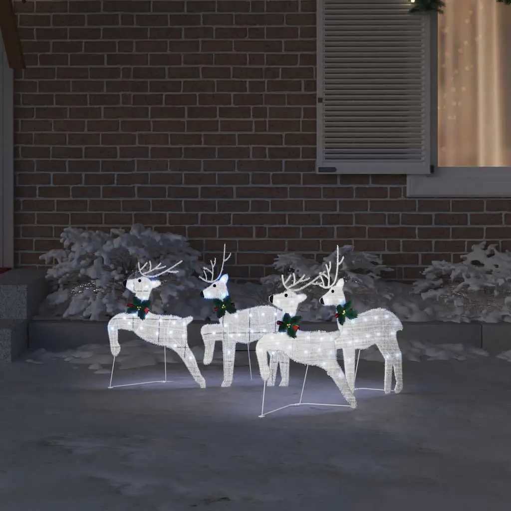 LED Reindeers 4pcs Silver Christmas Holiday Decorations Art Deco Modern Festive