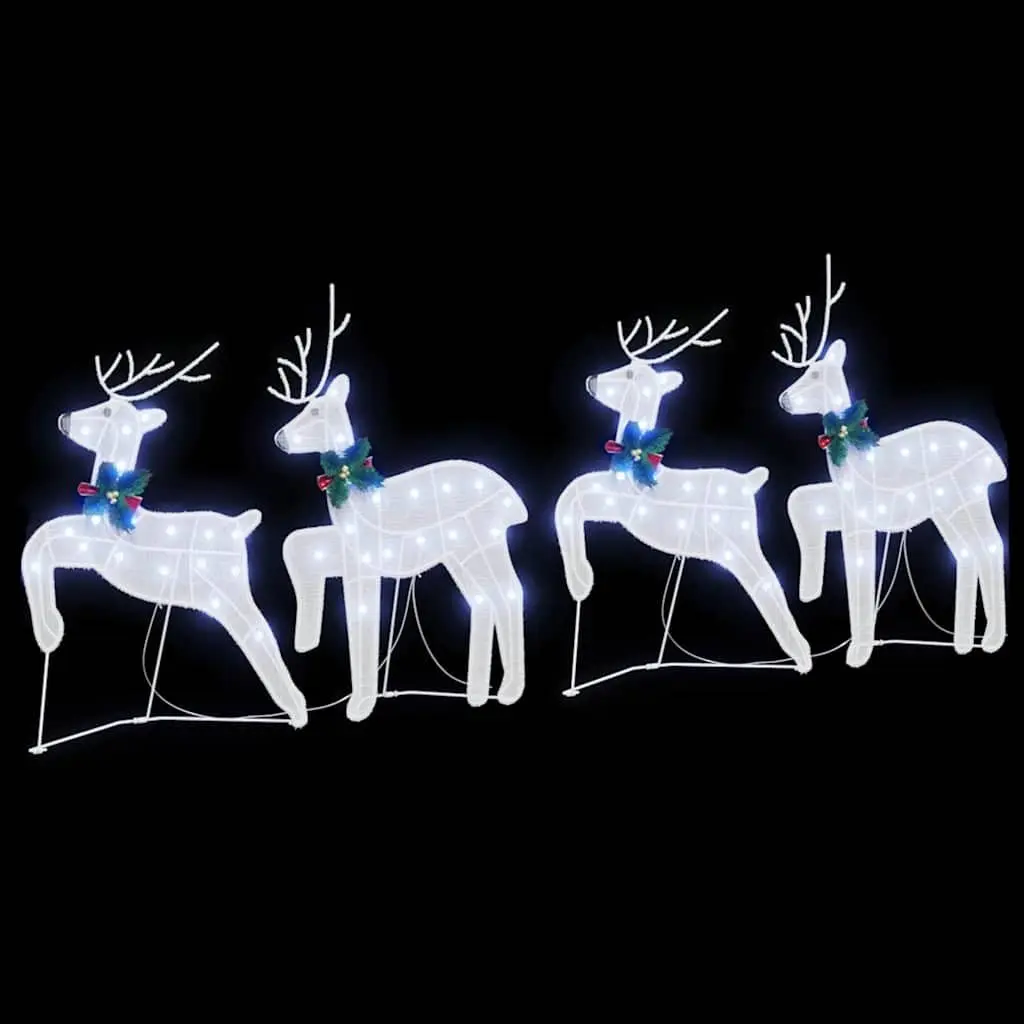 LED Reindeer Decorations 4 Pieces White Christmas Holiday Indoor Outdoor Lights