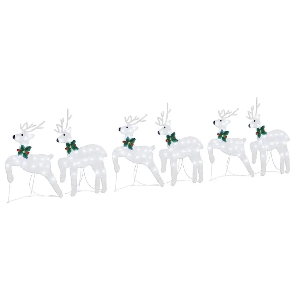 LED Reindeers 6 pcs Silver Christmas Holiday Home Garden Decoration Lights
