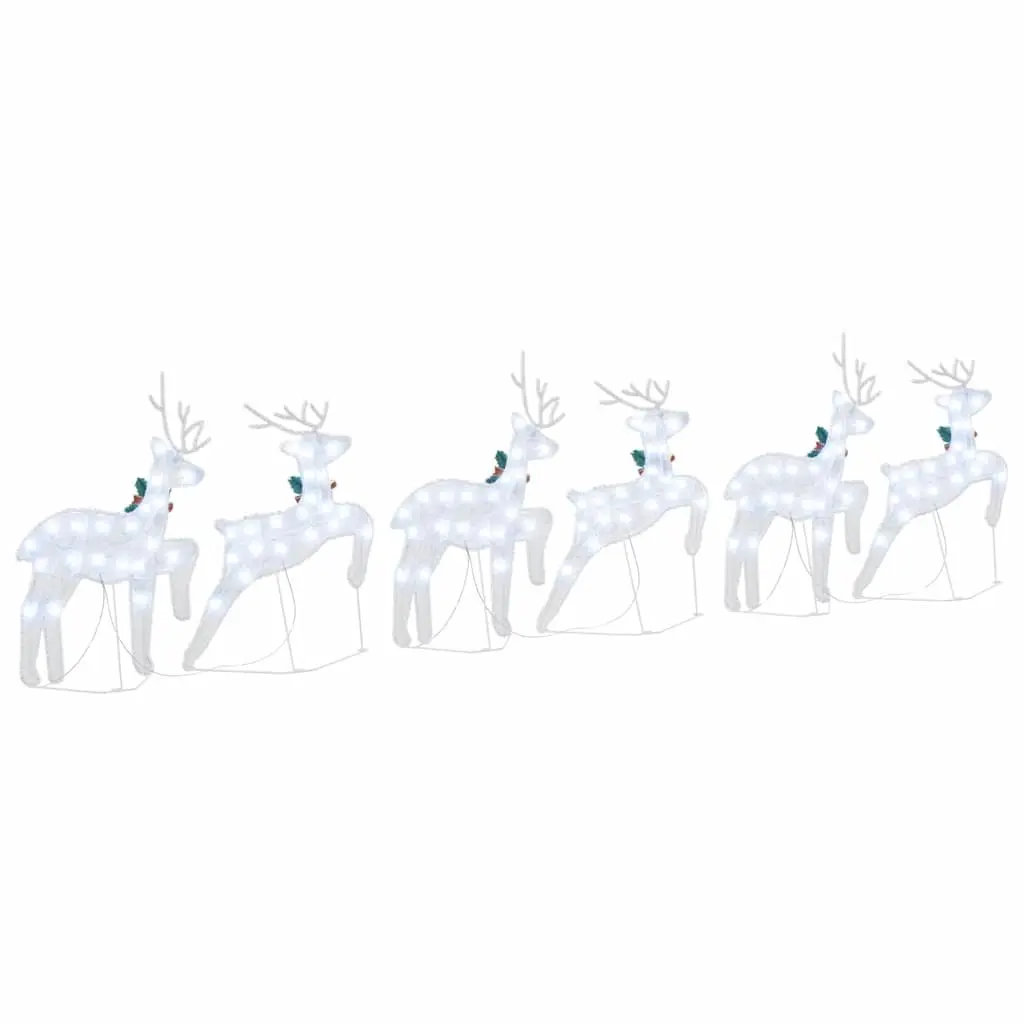LED Reindeers 6 pcs Silver Christmas Holiday Home Garden Decoration Lights