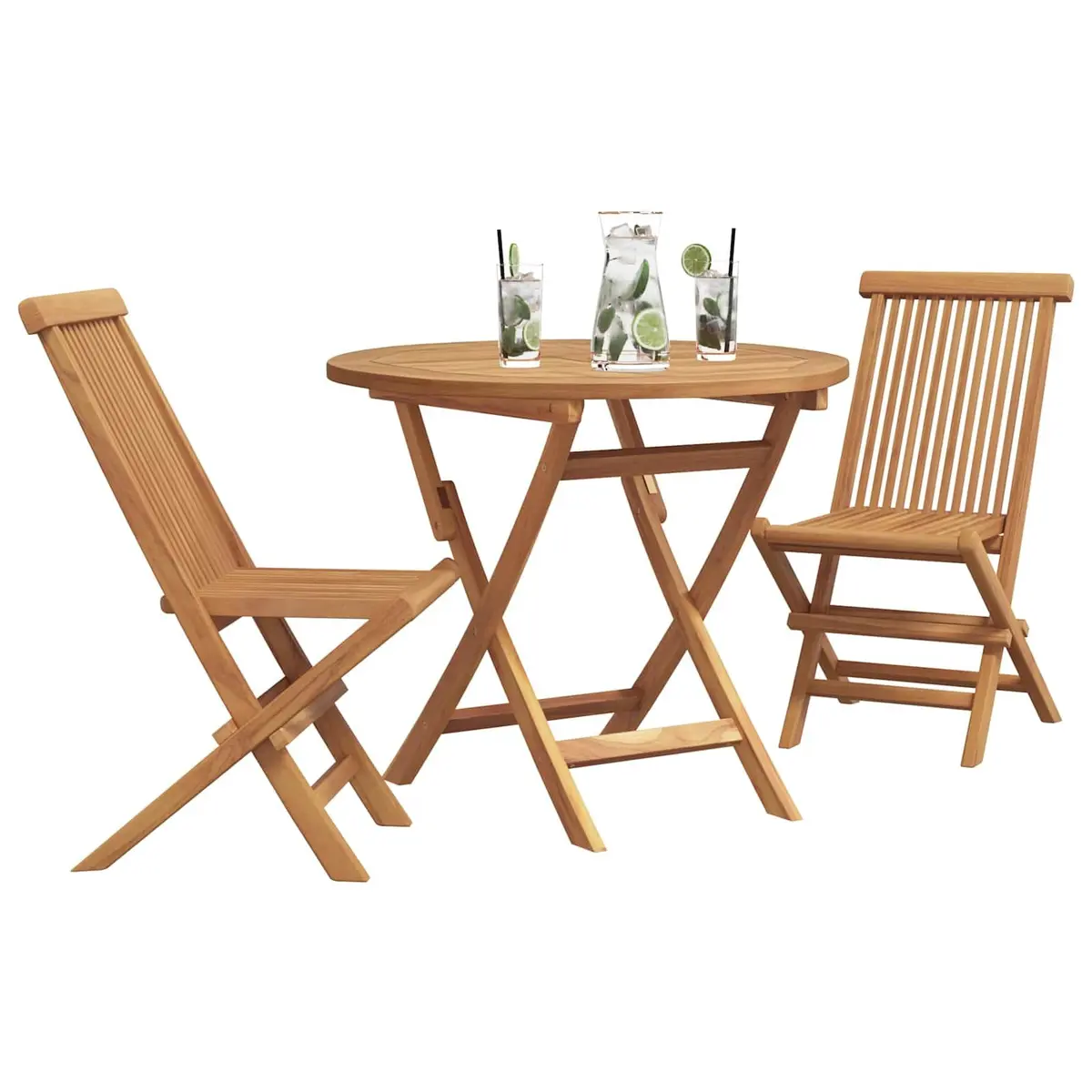 Garden Dining Set 3 Pieces Brown Solid Acacia Wood Outdoor Furniture Table