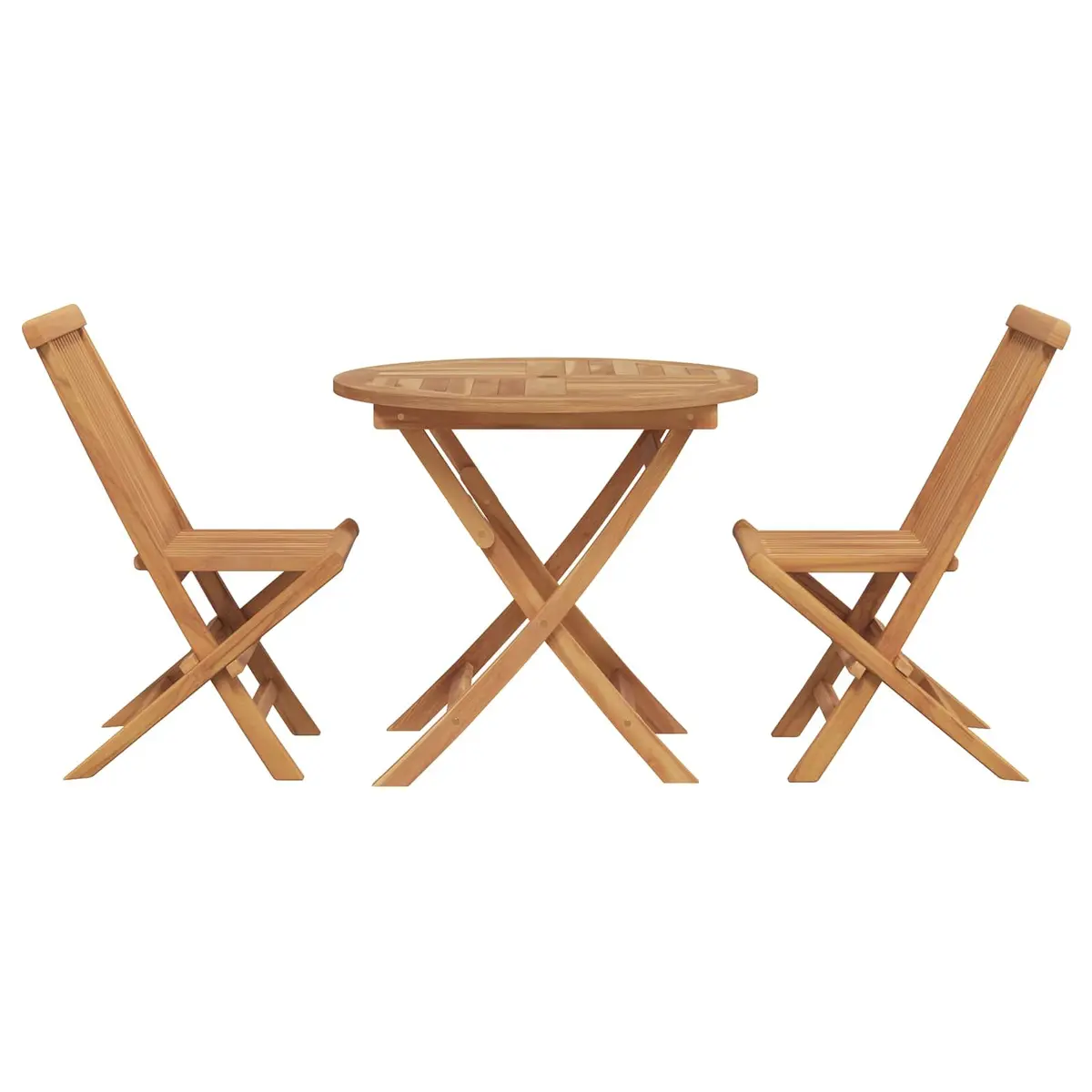 Garden Dining Set 3 Pieces Brown Solid Acacia Wood Outdoor Furniture Table