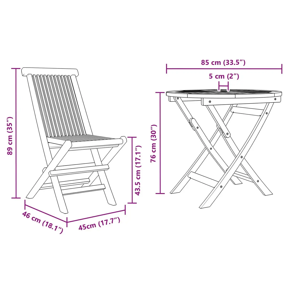 Garden Dining Set 3 Pieces Brown Solid Acacia Wood Outdoor Furniture Table
