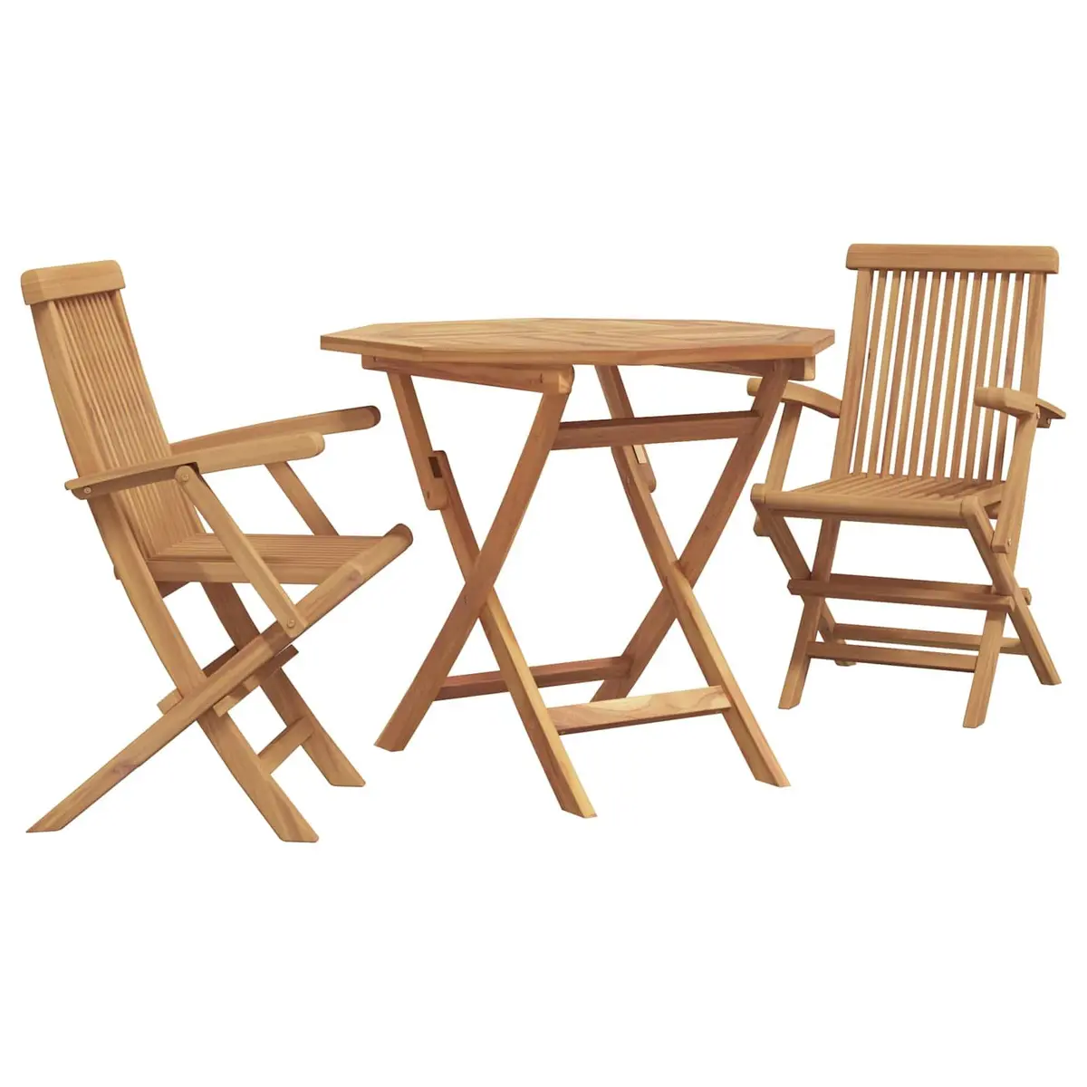 Garden Dining Set 3 Pieces Outdoor Furniture Brown Solid Acacia Wood Table