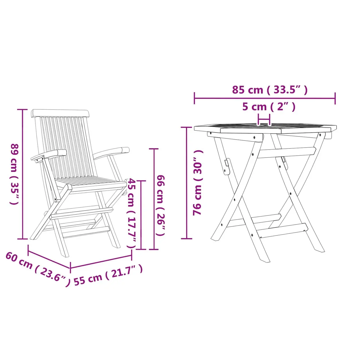 Garden Dining Set 3 Pieces Outdoor Furniture Brown Solid Acacia Wood Table