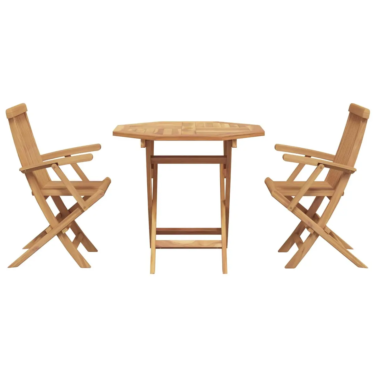 Garden Dining Set 3 Pieces Outdoor Furniture Brown Solid Acacia Wood Table