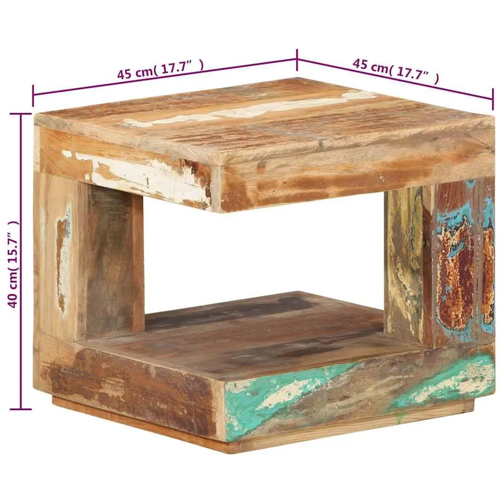 Coffee Table Brown 45x45x40 cm Solid Reclaimed Wood Handmade Living Room Accent Side Table
