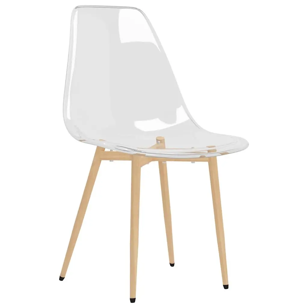 Dining Chairs Transparent 2 pcs Ergonomic Backrest Kitchen Room Furniture