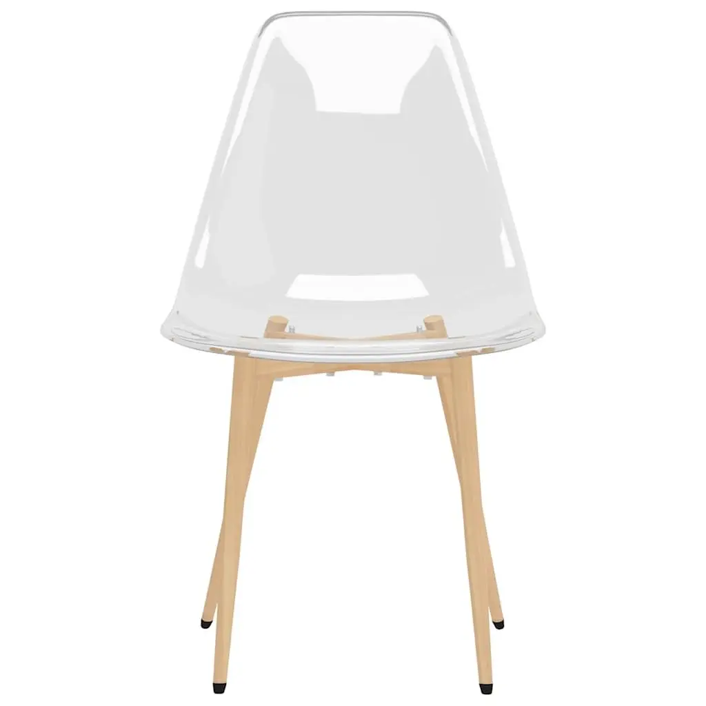 Dining Chairs Transparent 2 pcs Ergonomic Backrest Kitchen Room Furniture