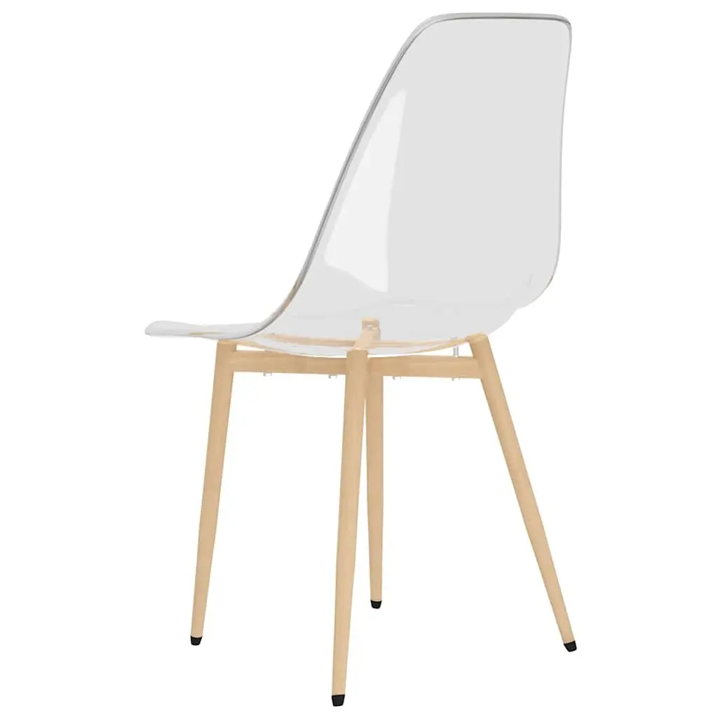 Dining Chairs Transparent 2 pcs Ergonomic Backrest Kitchen Room Furniture