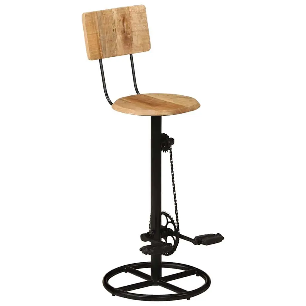 Bar Stools Brown 2 Piece Solid Wood Mango Kitchen Dining Room Seating