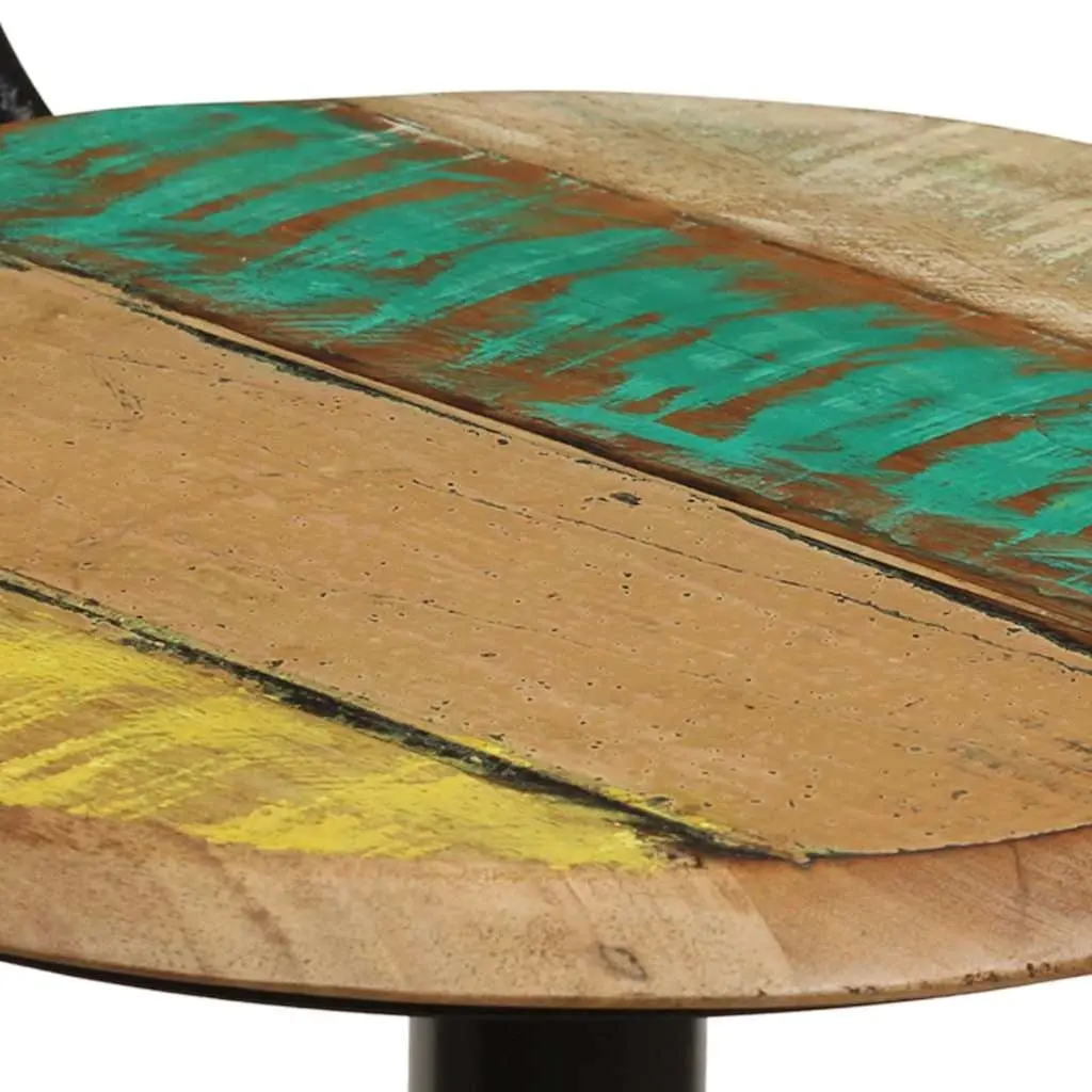 Bar Stools Multicolour 2 pcs Solid Reclaimed Wood Iron Frame Backrest