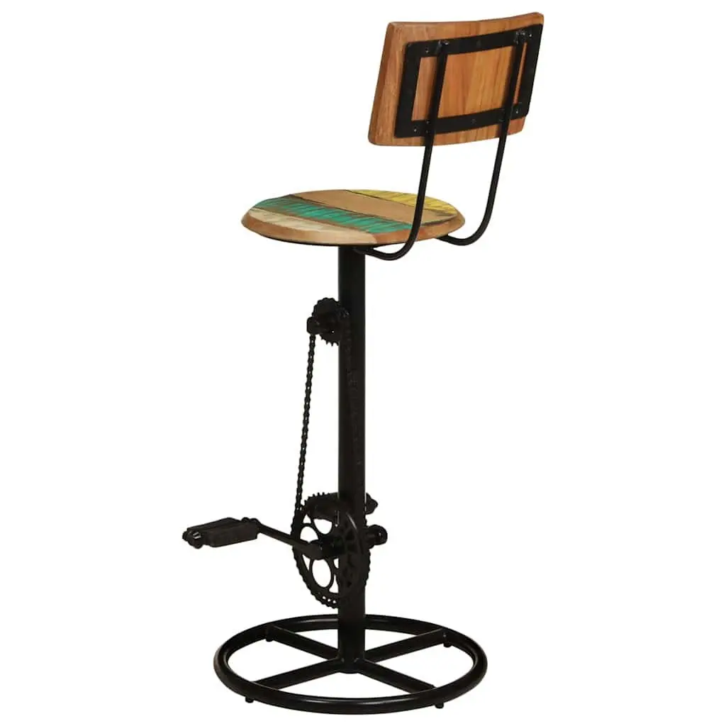 Bar Stools Multicolour 2 pcs Solid Reclaimed Wood Iron Frame Backrest