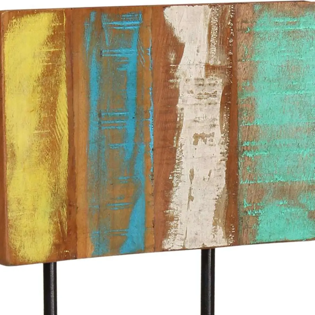 Bar Stools Multicolour 2 pcs Solid Reclaimed Wood Iron Frame Backrest