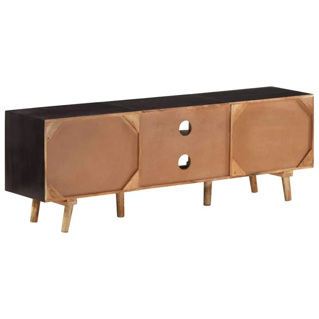 TV Cabinet Brown 140x30x46 cm Rough Mango Wood Acacia Living Room Bedroom Storage