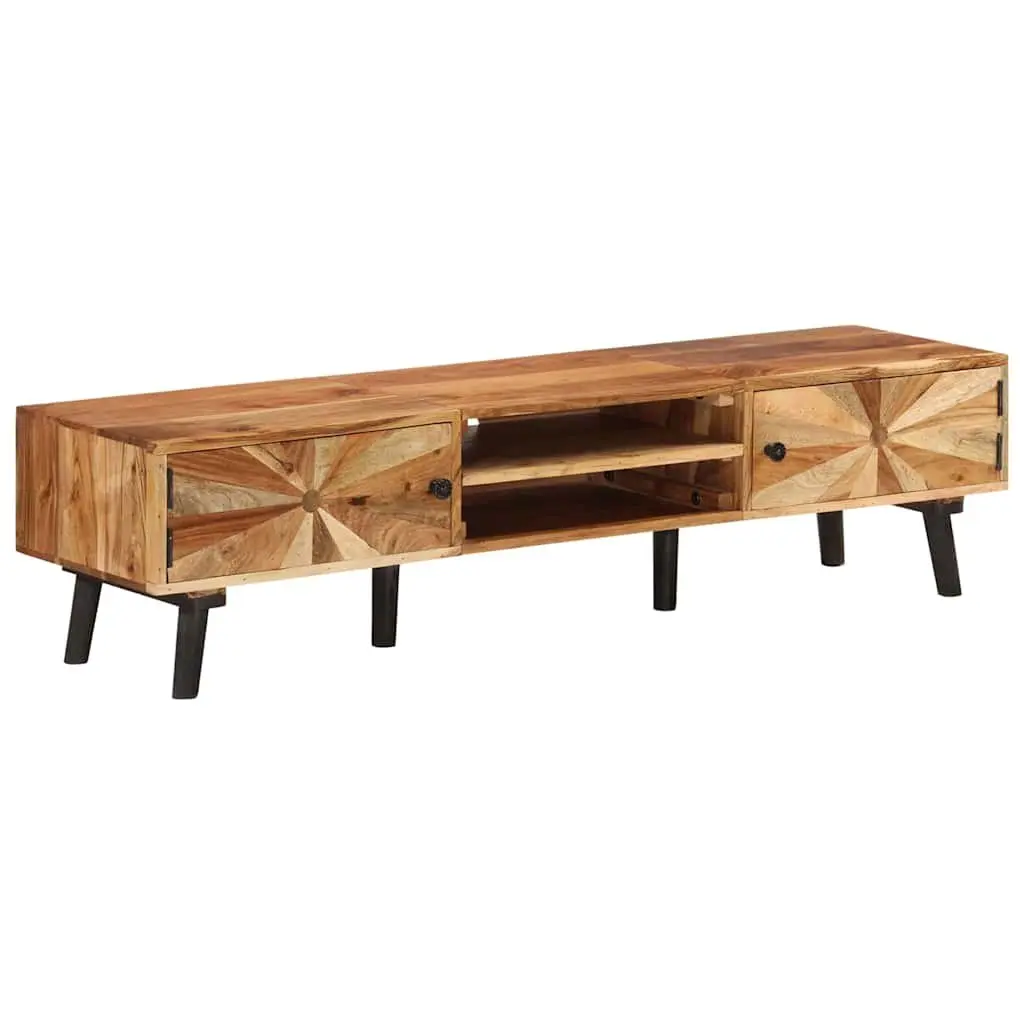 TV Cabinet Brown 145x35x35 cm Solid Acacia Wood Storage Furniture
